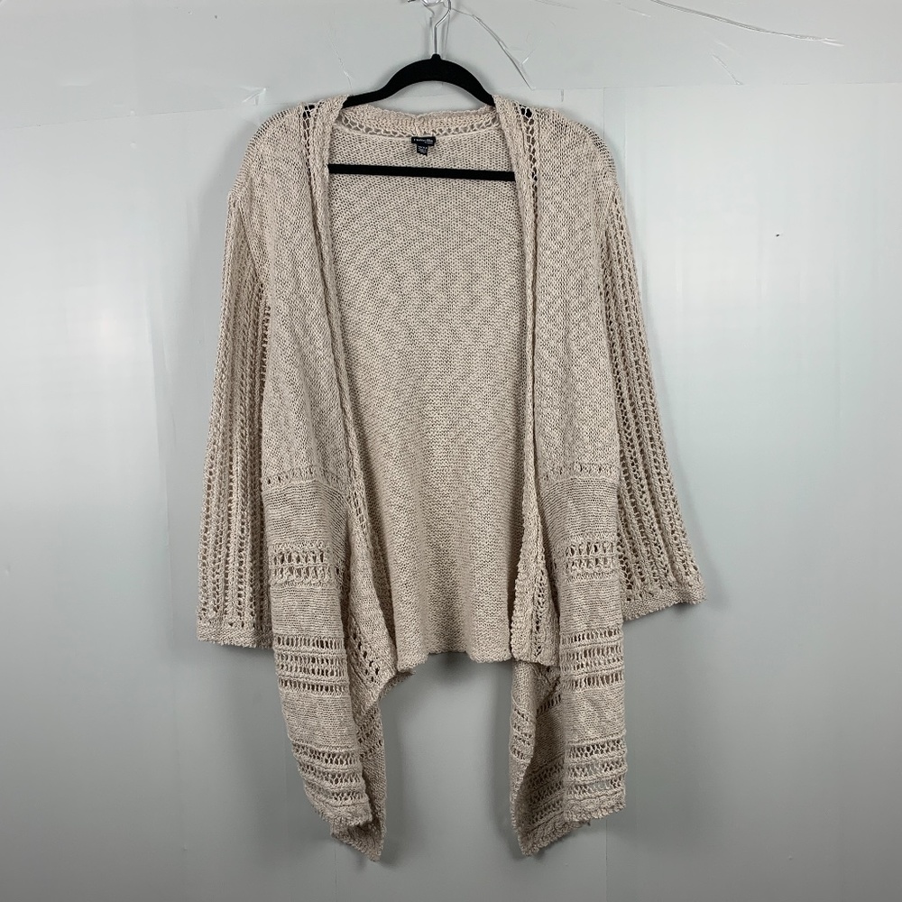 Rafaella Woman Cream Knit Long Front Cardigan